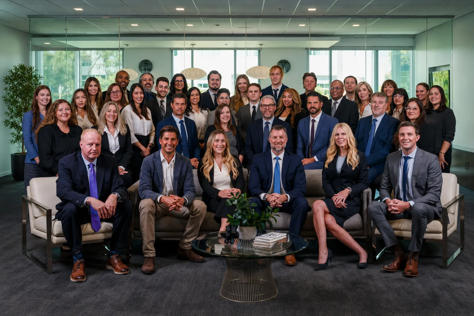 The full LS Carlson Law team gathered in the firm's offices